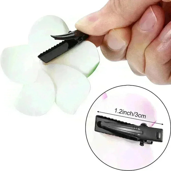 2 Pieces Plumeria Flower Hair Clips Hawaiian Foam Flower Clips - Picture 5 of 6